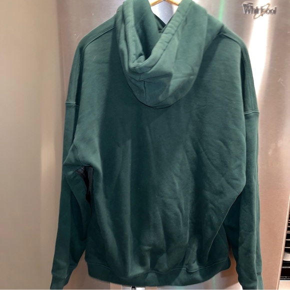 Adidas dark Green Sweatshirt arm tape Hoodie Mens Vented Trefoil Pocket Cotton S - Picture 2 of 16